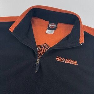 Harley Davidson Motorcycles Coat Jacket MENS Fleece Soft Shell Zip Embroidered L